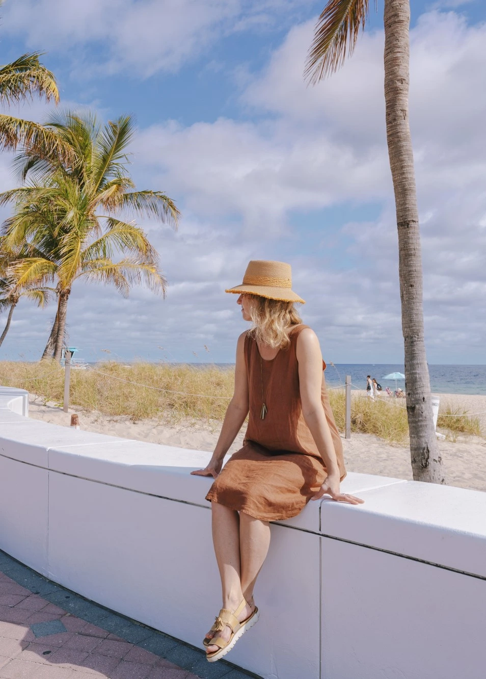 relaxing along a Florida boardwalk by the ocean